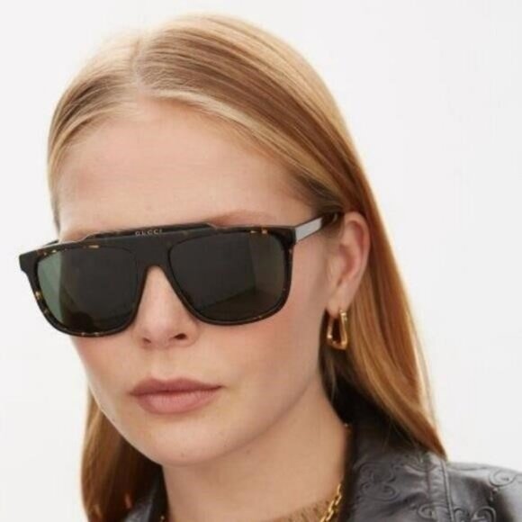 New Gucci Green Square Men's Sunglasses GG1039S 002 as seen on Rihanna - Picture 1 of 11